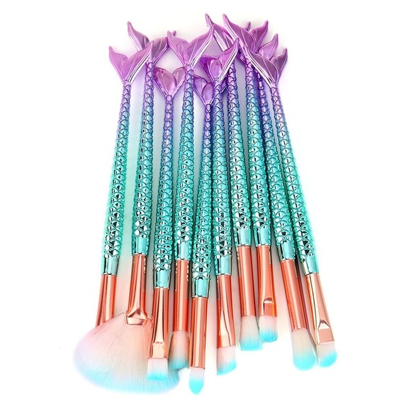 Mermaid Makeup Brushes 10 piece set - Picture 2 of 3